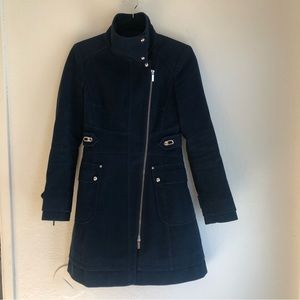 KAREN MILLEN Designer Coat - Blue sz 2. Ignore label. see why on rePoshing